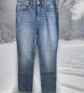 Elizabeth And James High Waist Vintage Straight Jeans Blue Denim Distressed Gr. 8 - Bild 1 von 7