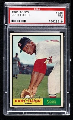 1961 Topps Curt Flood #438 PSA 7 - Image 1 of 2