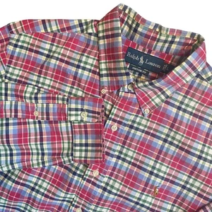 Camisa Ralph Lauren Calce Personalizado a Cuadros Abotonada Para Hombre Grande Manga Larga - Imagen 1 de 9
