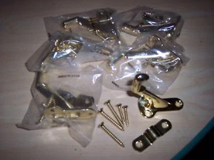 LOT OF 10 NEW SHINEY BRASS RAIL BRACKETS w/HARDWARE - Picture 1 of 1