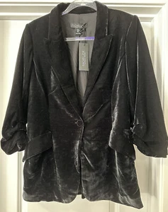 VELVET JACKET IN BLACK BY RACHEL ZOE~SZ M NWTG!! 🥰 - Picture 1 of 6