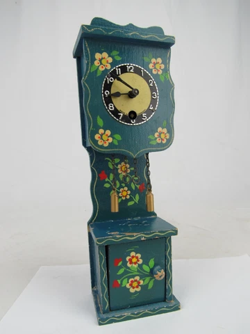 Cuckoo Clocks Miniature Mini Black Forest Germany Wind Grandfather blue Cover