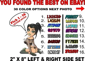 Snowmobile Registration Numbers Pair Decals Sticker Vinyl 2 Color sled decal - Picture 1 of 13