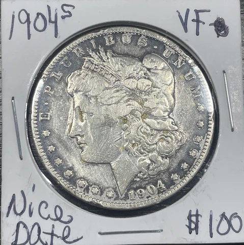 1904-S Morgan Silver Dollar VF Very Fine Details Cover