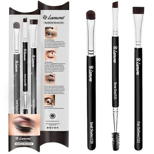 Eyebrow Brush - Duo Eye Brow Spoolie - Angled Eyeshadow Eyeliner - Precision ... - Picture 1 of 9