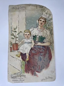 Favorite Coffee Trade Card Large Bo-Peep Series Stephens & Wilder Ohio SB1 - Picture 1 of 5