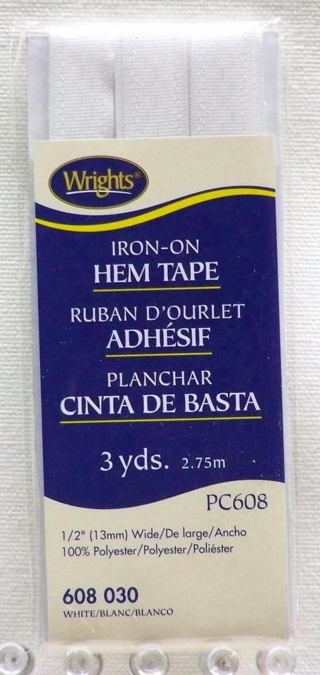 Cinta para planchar en el dobladillo Wrights 1/2"x3yd - Elige entre 12 colores diferentes brillante y nueva Foto 1 de 1