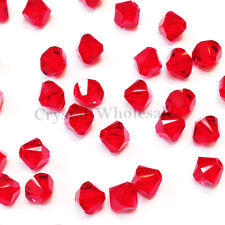 4mm Light Siam (227) red Genuine Swarovski crystal 5328 XILION Bicone Beads
