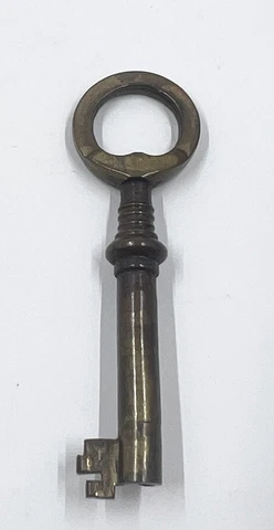 Antique Fancy Ornate Hollow Open Barrel Brass Skeleton Key 2.5” Cover