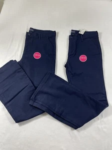 The Children's Place Girls Uniform Chino Pants Blue Bootcut Stretch 14 NWT 2 PAC - Picture 1 of 9