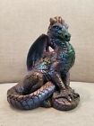 Windstone Editions 9" 1986 Pena Peacock Blue Male Dragon Retired