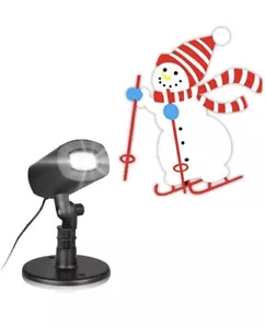 Christmas LED Projector Lights Snowman Skiing Party Lamp Indoor Outdoor Decor - Picture 1 of 6