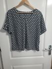 M&S Collection Navy Mix Floral Pattern Top Size 12