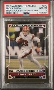 BROCK PURDY 2022 NATIONAL TREASURES ACETATE HOLO ROOKIE SP /25 ~ PSA 8 49ERS🔥 - Picture 1 of 2