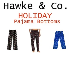 NWE Hawke&Co Men Minky Fleece Holiday Print Soft Pajama Pants -Choose Style&Size - Picture 1 of 17