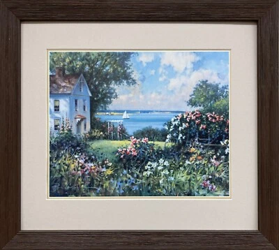Paul Landry "A New England Garden" Newly CUSTOM FRAMED Art Print