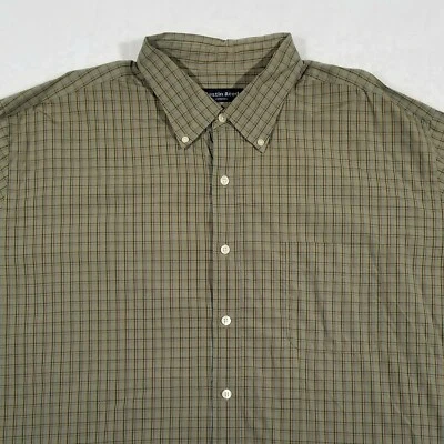 Austin Reed London Luxury Casual Long Sleeve Green Brown Men's 2XL Shirt - Image 1 of 4