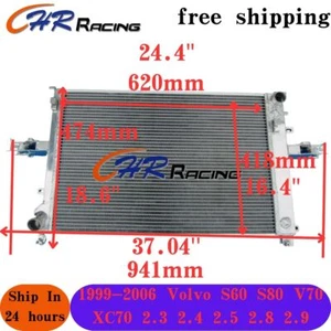 1999-2006 Aluminum Radiator for Volvo S60 S80 V70 XC70 2.3 2.4 2.5 2.8 2.9 MT - Bild 1 von 5