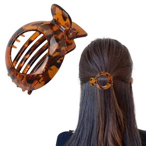 Hair Clip for Women Flat Hair Clips for Thin Hair Small Hair Claw Dark Brown ... - Picture 1 of 7