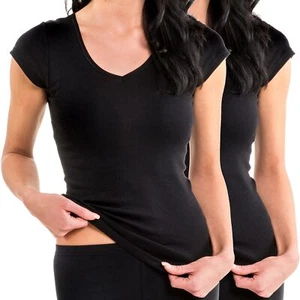 HERMKO 61880 2er Pack Damen kurzarm Funktionsshirt mit V-Neck aus 100% Polyester - Bild 1 von 13