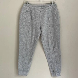Prana Unity Sweatpants Joggers Womens Medium Gray Herringbone w/ Pockets - Picture 1 of 12