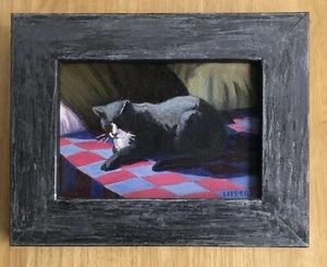 Tricia Lowrey Lippert Original oil painting Afternoon Cat Nap 1st place Win 2008 - Picture 1 of 6