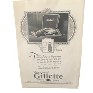 Vintage 1923 Gillette Safety Razor Three Reasons Ad Advertisment - Picture 1 of 4