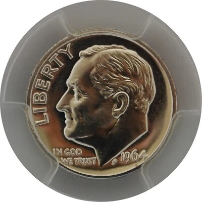 PR68 1964 PCGS GRADED PROOF SILVER ROOSEVELT DIME RARE UNCIRCULATED COIN PR 68 - Image 1 of 4