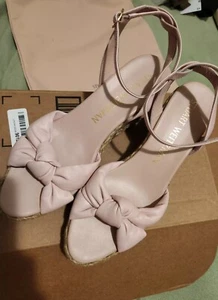 Stuart Weitzman Playa Knot Pink Leather Espadrilles Size 11 New With Box - Picture 1 of 9