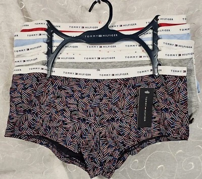 Tommy Hilfiger 5 BoyShorts M Rojo Blanco Azul Marino Gris Algodón Elástico ¡ENVÍO GRATUITO! Foto 1 de 4