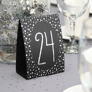 1-40 Gold Or Silver Polka Dot Tent Style Bridal Shower Wedding Table Numbers 