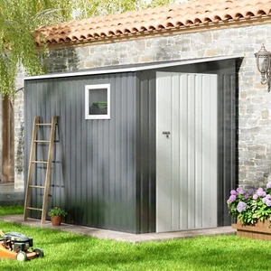 7.5'x4.5' Lean to Storage Shed with Window Outdoor Storage Shed w/Lockable Door - Picture 1 of 13
