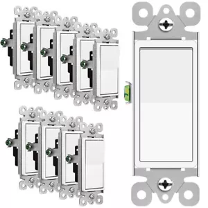 Dekorateur Wand Lichtschalter 120/277V Paddel Wippe Ersatz selbsterdend × 10 - Bild 1 von 12