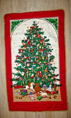 Tapiz de árbol de Navidad clásico adornado artesanalmente colgante de pared 33"x 55" Foto 1 de 4