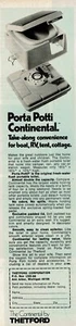 Casa rodante Porta Potti Continental 1977 con anuncio impreso vintage de Thetford Boat - Imagen 1 de 2