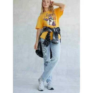 PacSun Smiley Face Dad Jeans juniors size 27 Distressed - Picture 1 of 12