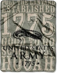 U.S. Army Silk Throw 55" x 70" This Will Defend Throw Blanket ~ New - Picture 1 of 1