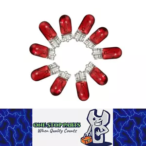 10 X 12V T10 5W WEDGE RED COATED T10 GLOBES RED INCANDECENT GLOBES 10PCS - Picture 1 of 2
