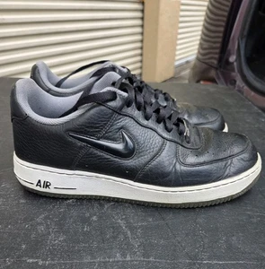 NIKE AIR FORCE LOW BLACK JEWEL SWOOSH TUMBLE LEATHER 9,5 Herren Rare Heat Sneaker - Bild 1 von 6