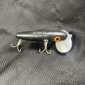 Señuelo de pesca vintage Jitterbug negro 5" 3 ganchos almizcle - Imagen 1 de 11