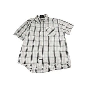 Southpole XXL White Plaid Button Down Short Sleeve Shirt Menswear Top - Picture 1 of 11