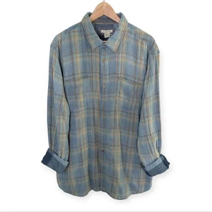 Camisa de franela a cuadros múltiples cobalto de carbono 2 manga larga azul XL - Imagen 1 de 10