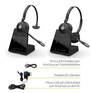 Jabra Engage 65 Mono / Stereo Wireless-Headset mit Basisstation - Bild 1 von 3