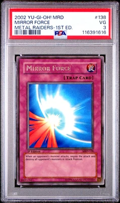 PSA 3 1ST EDITION Mirror Force MRD-138 Metal Raiders Ultra Rare YUGIOH - Image 1 of 2
