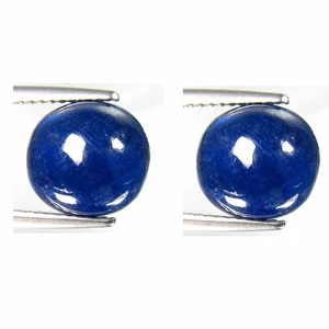 13,38 Ct (2 Pezzi) Eye Popping (10 x 9 mm) Pietre Preziose Zaffiro Blu Reale Naturale - Foto 1 di 7