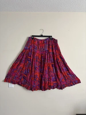 Falda midi mediana vintage Phool en capas fluida roja púrpura boho hippie Y2K años 2000 Foto 1 de 4