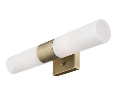 Luz de tocador de baño Livex Lighting 10102-01 Aero latón antiguo nueva Foto 1 de 4