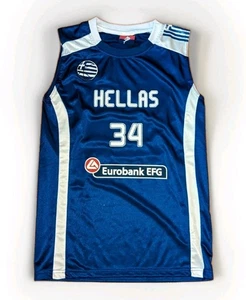 Giannis Antetokounmpo #34 Spaulding Olympic Greece Hellas Jersey Youth 12 Large - Picture 1 of 2
