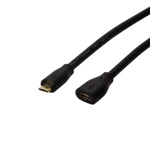 Logilink USB 2.0 Verlängerungskabel Micro USB Stecker > Buchse 0,5m schwarz - Bild 1 von 2