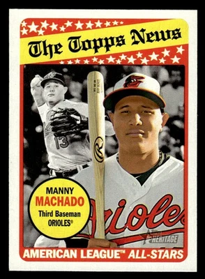 2018 Topps Heritage #292 Manny Machado Card Baltimore Orioles - Image 1 of 2
